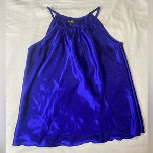 Nicole Miller Vibrant Blue Satin Top